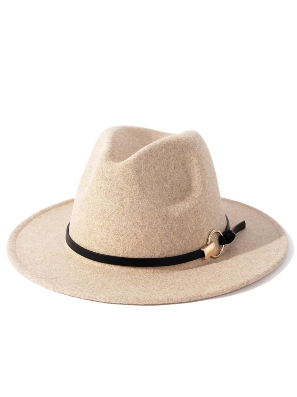 Lisianthus Women Wool Wide Brim Belt Buckle Fedora Hat